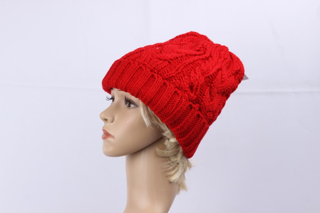 Head Start cashmere cable fleece lined beanie red STYLE : HS4844RED image 0